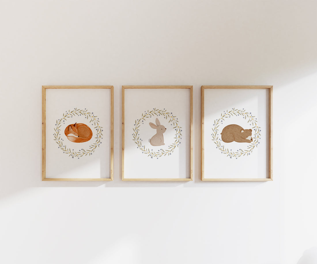 Poster - Hase im Blumenkranz - A4 oder A3