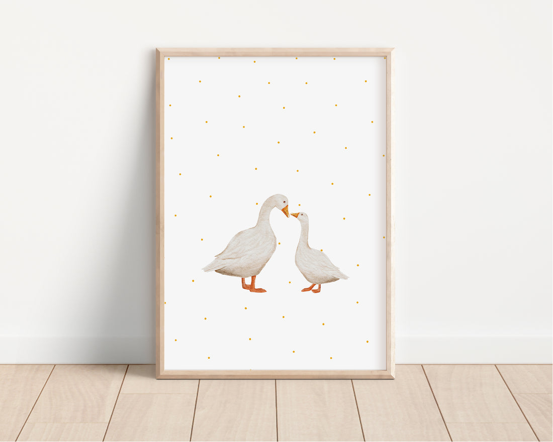 Poster - Gänse gepunktet - A4 oder A3