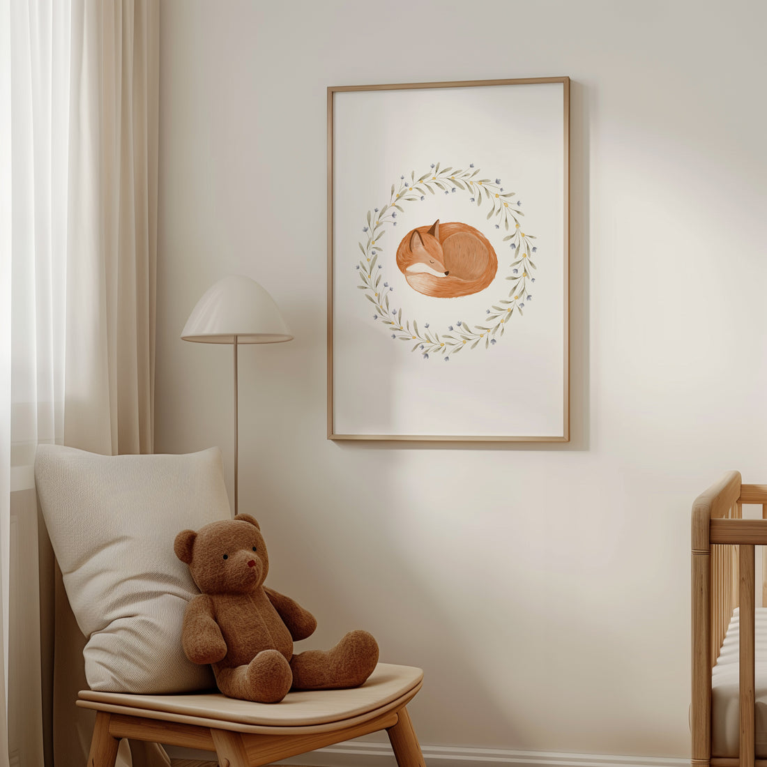 Poster - Hase im Blumenkranz - A4 oder A3