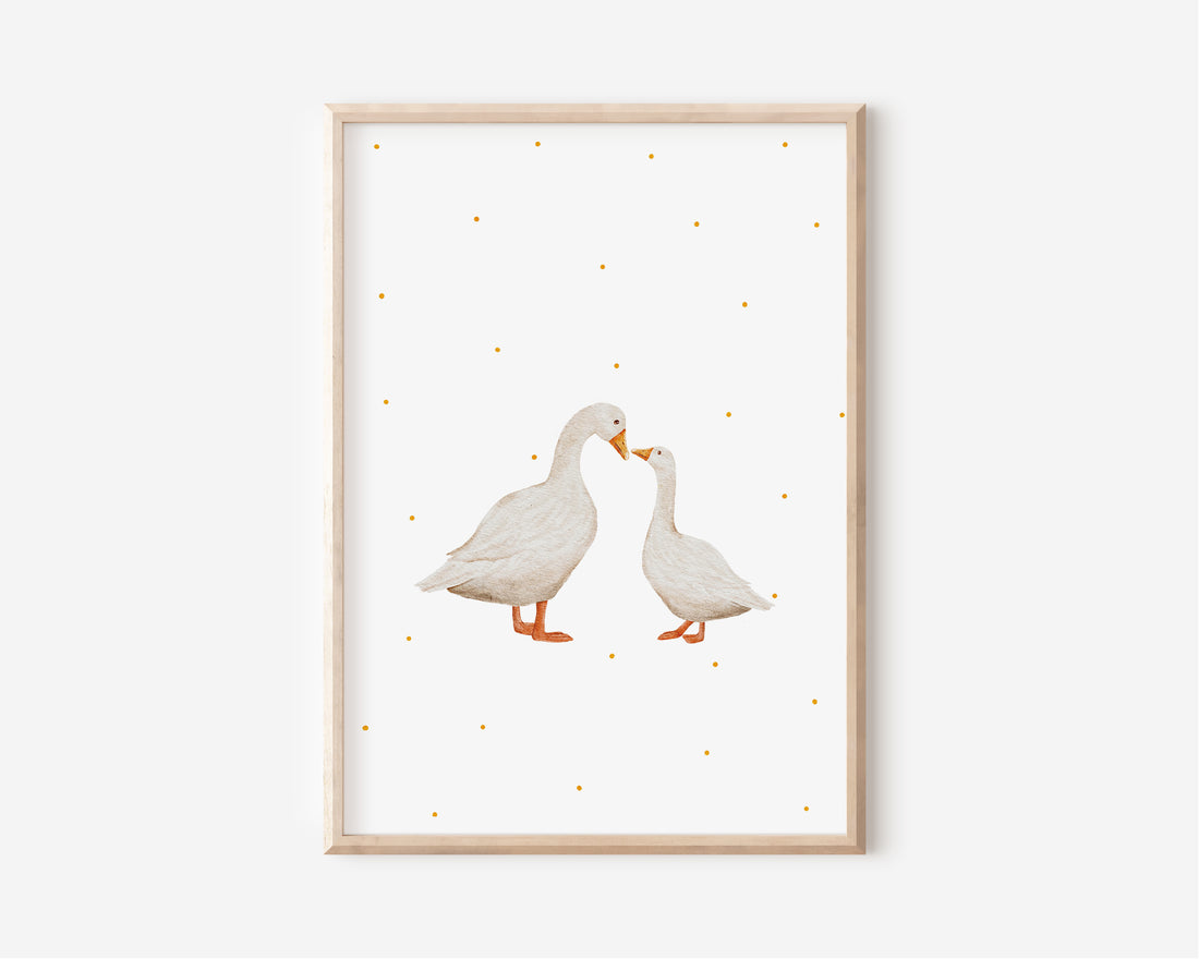Poster - Gänse gepunktet - A4 oder A3