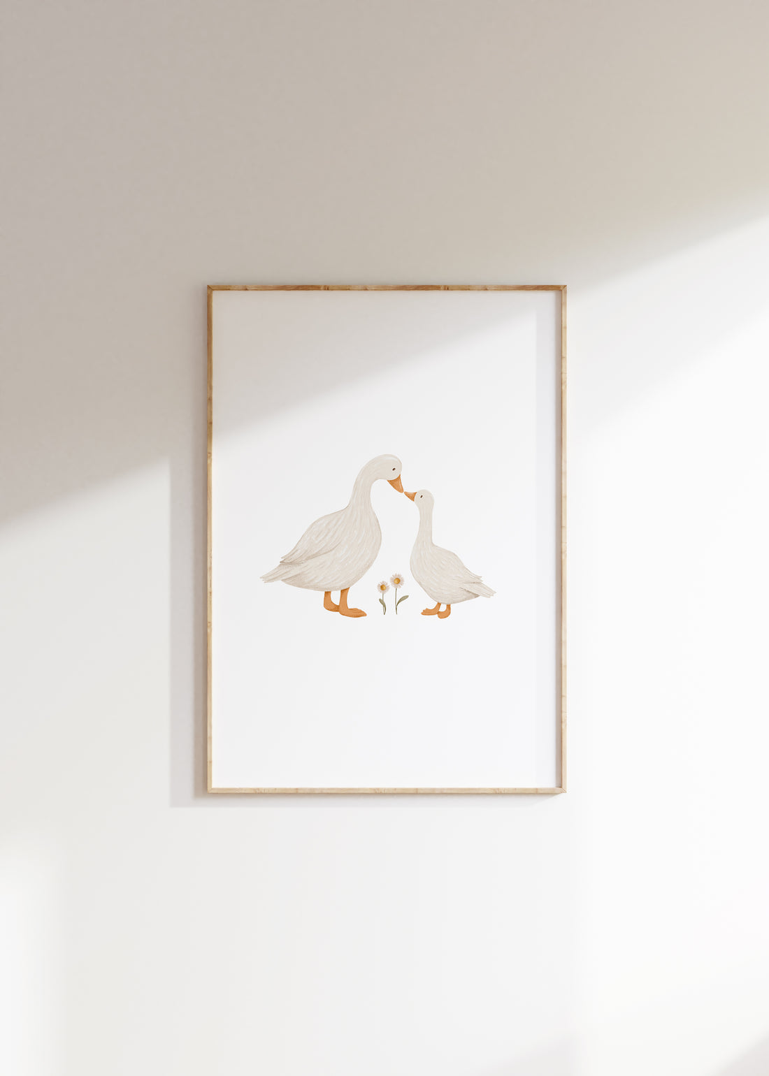 Poster - Gänse mit Gänseblümchen - A4 oder A3