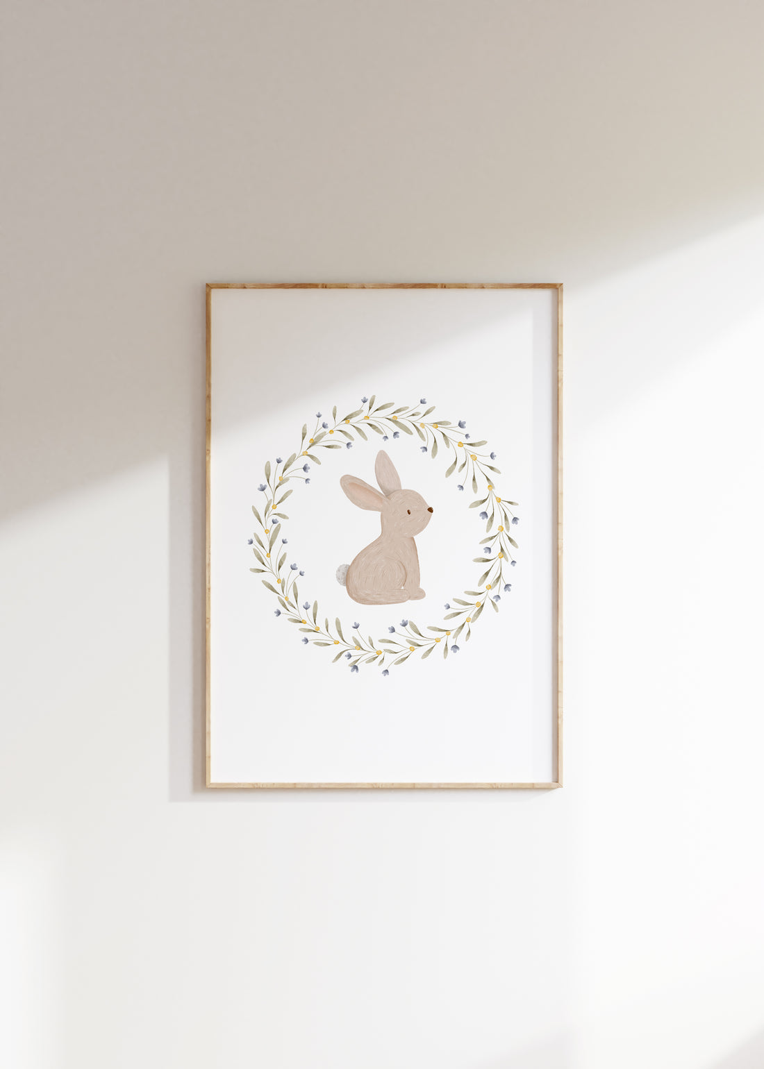 Poster - Hase im Blumenkranz - A4 oder A3