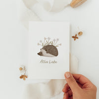 Postkarte Alles Liebe - Igel - A6