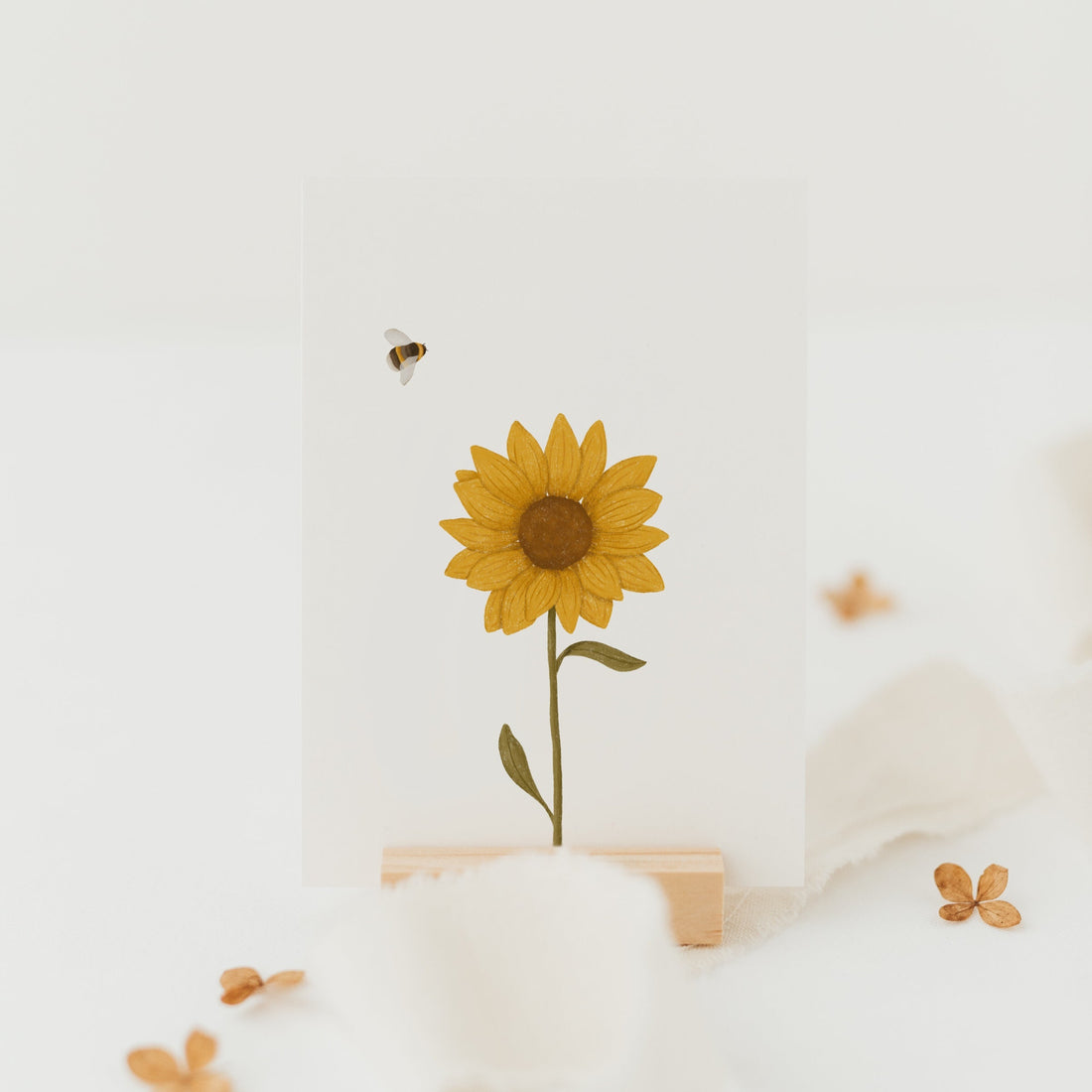 Postkarte Sonnenblume & Biene - A6