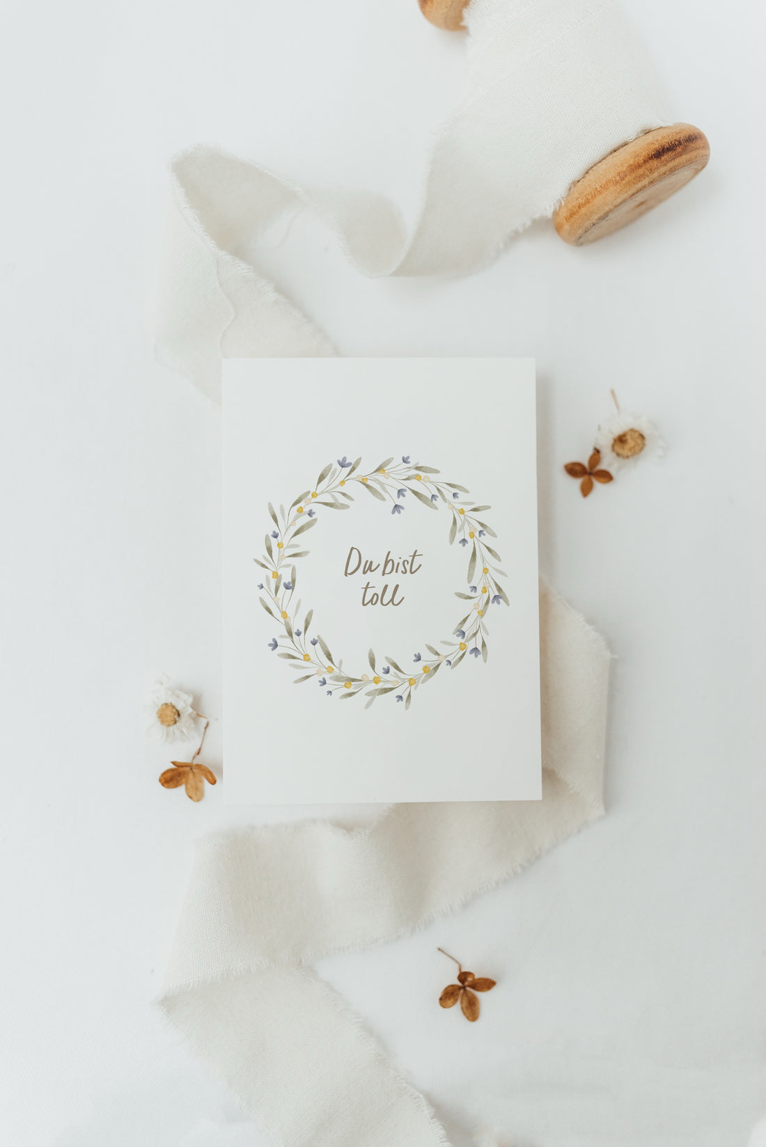 Postkarte Du bist toll - Blumenkranz - A6