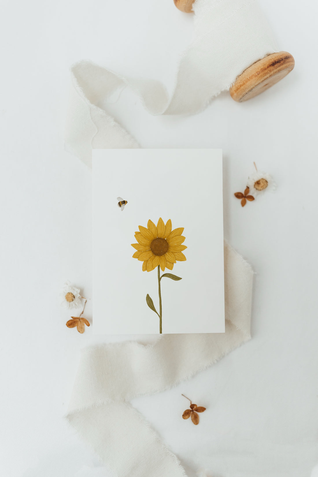 Postkarte Sonnenblume & Biene - A6