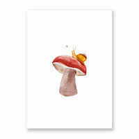 Postkarte Pilz & Schnecke - A6