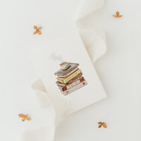 Postkarte Bücherstapel - A6