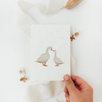 Postkarte Gänse - gepunktet - A6