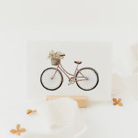 Postkarte Fahrrad mit Blumenkorb - A6