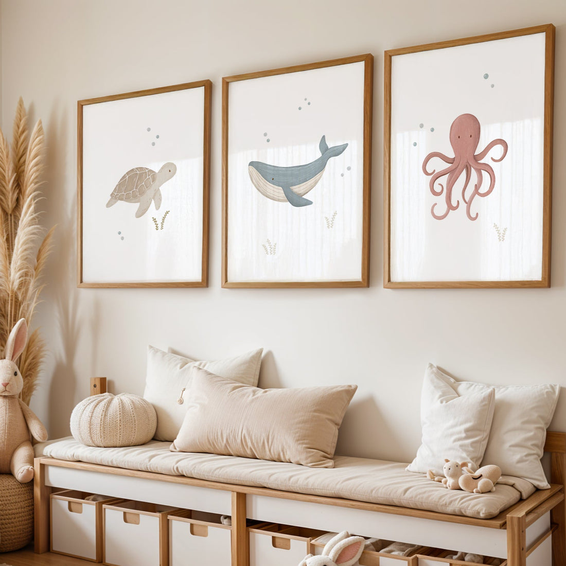 Posterset - Schildkröte, Wal & Krake - A4 oder A3