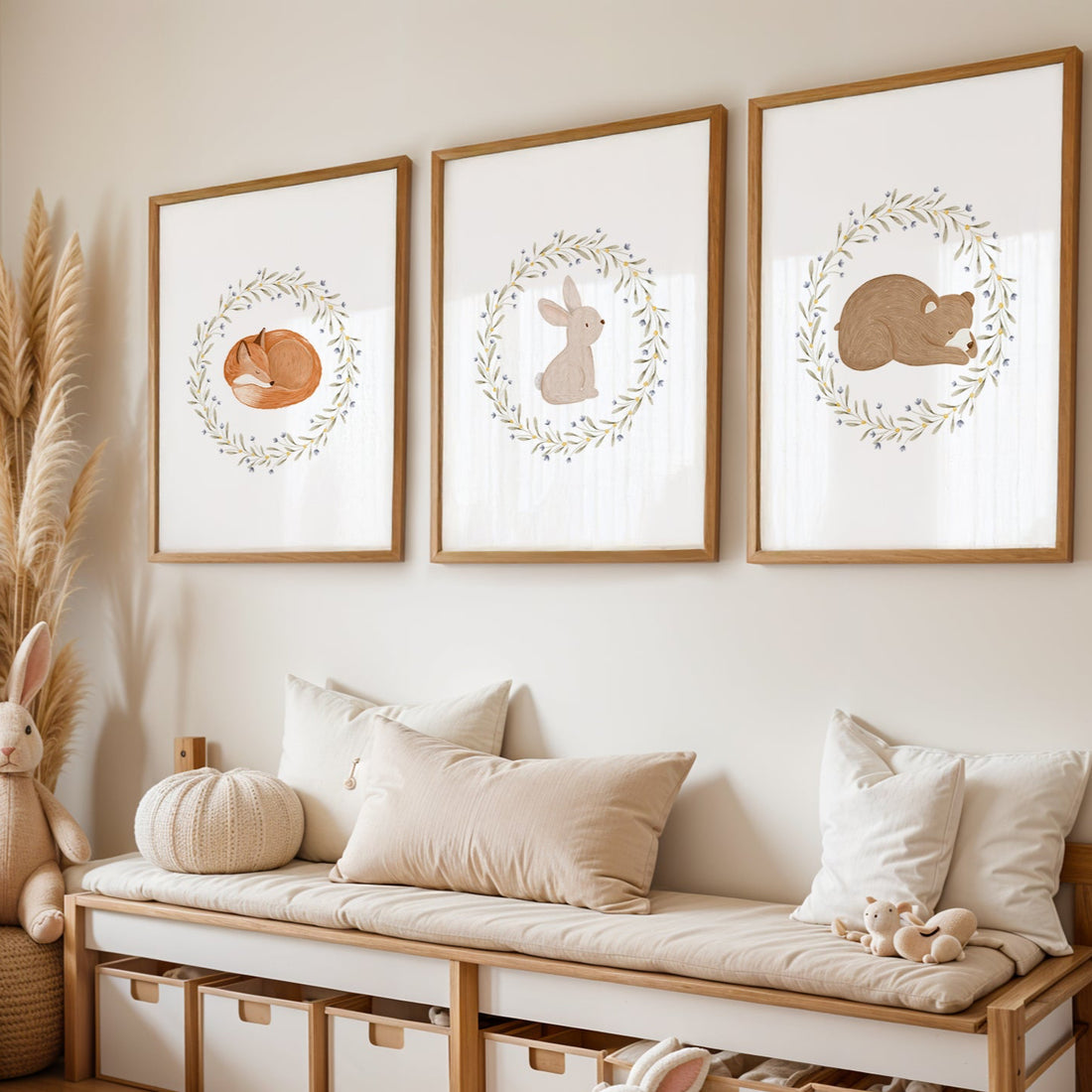 Poster - Hase im Blumenkranz - A4 oder A3