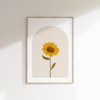 Poster - Sonnenblume im Bogen - A4 oder A3