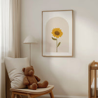 Poster - Sonnenblume im Bogen - A4 oder A3