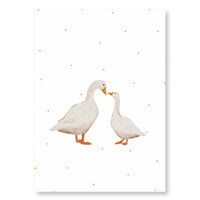 Postkarte Gänse - gepunktet - A6