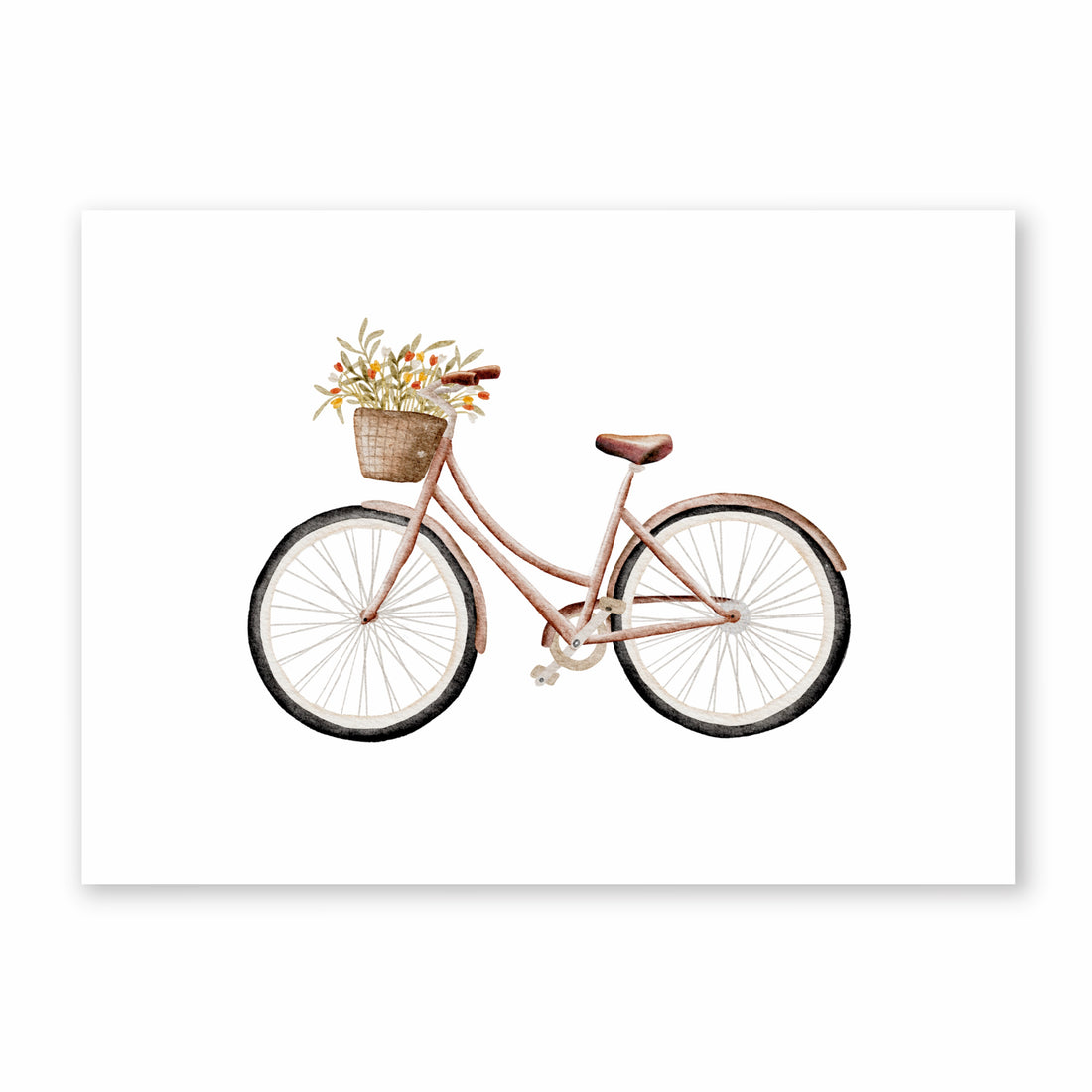 Postkarte Fahrrad mit Blumenkorb - A6