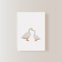 Postkarte Gänse - gepunktet - A6