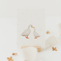Postkarte Gänse - gepunktet - A6