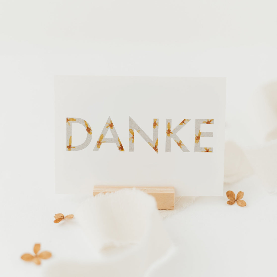 Postkarte Danke - geblümt - A6