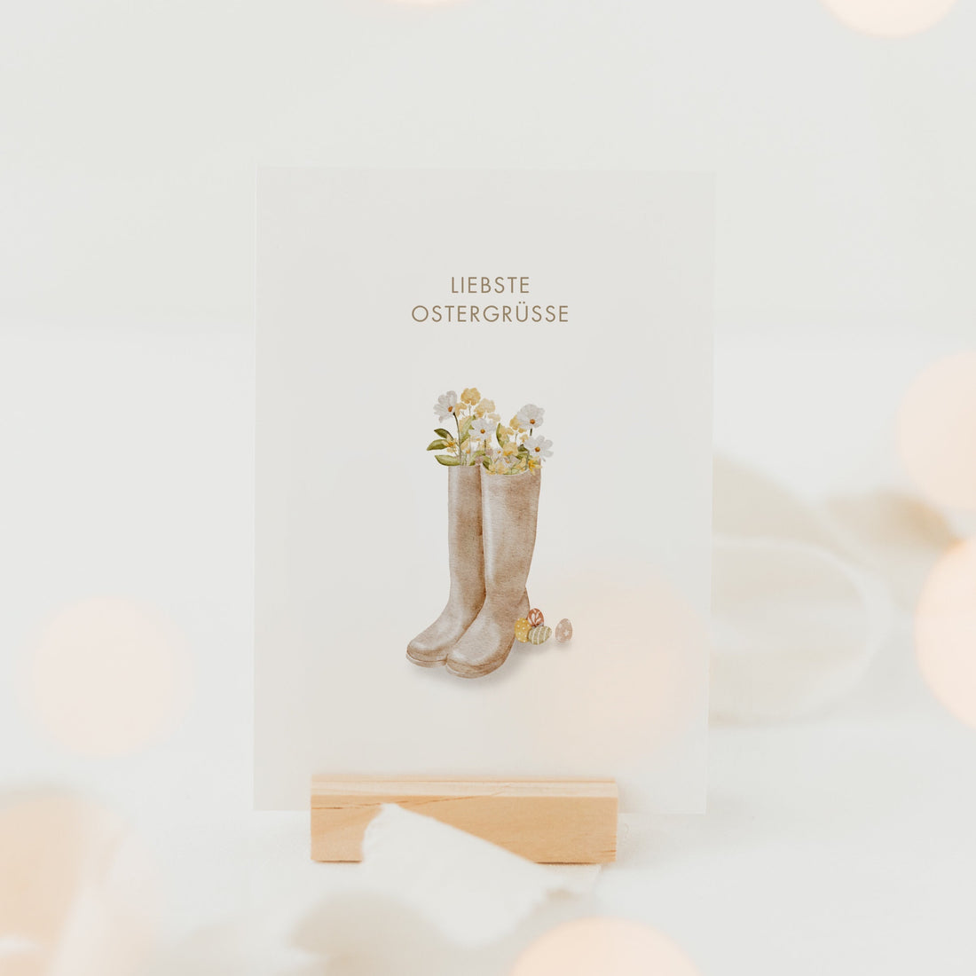 Postkarte Liebste Ostergrüße - Gummistiefel - A6