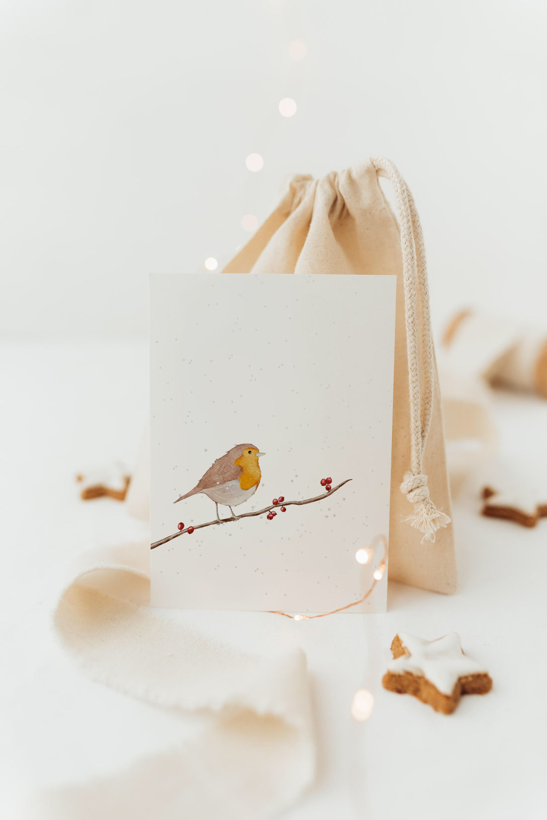 Weihnachtskarte Rotkehlchen - A6