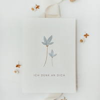 Postkarte Ich denk an dich - A6