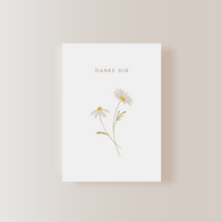 Postkarte Danke Dir - weiße Blume - A6