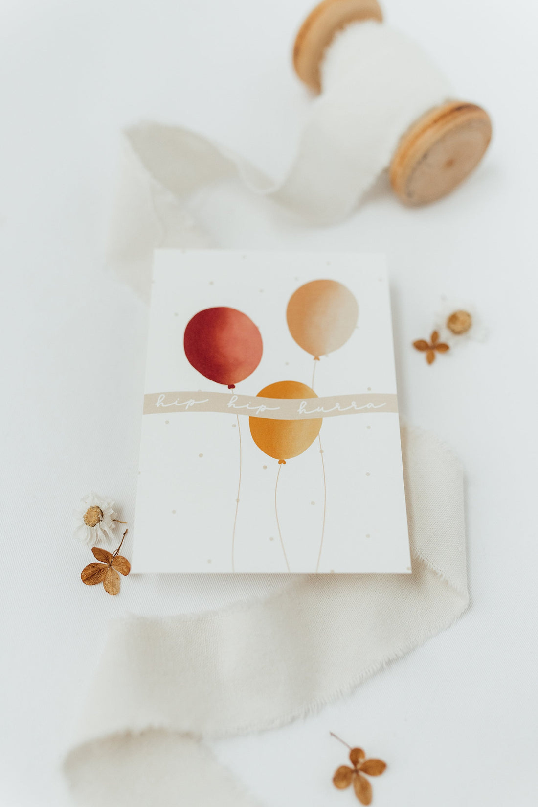 Postkarte zum Geburtstag - hip hip hurra -  A6