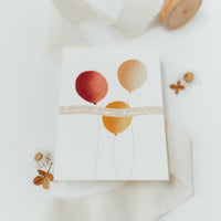 Postkarte zum Geburtstag - hip hip hurra - A6