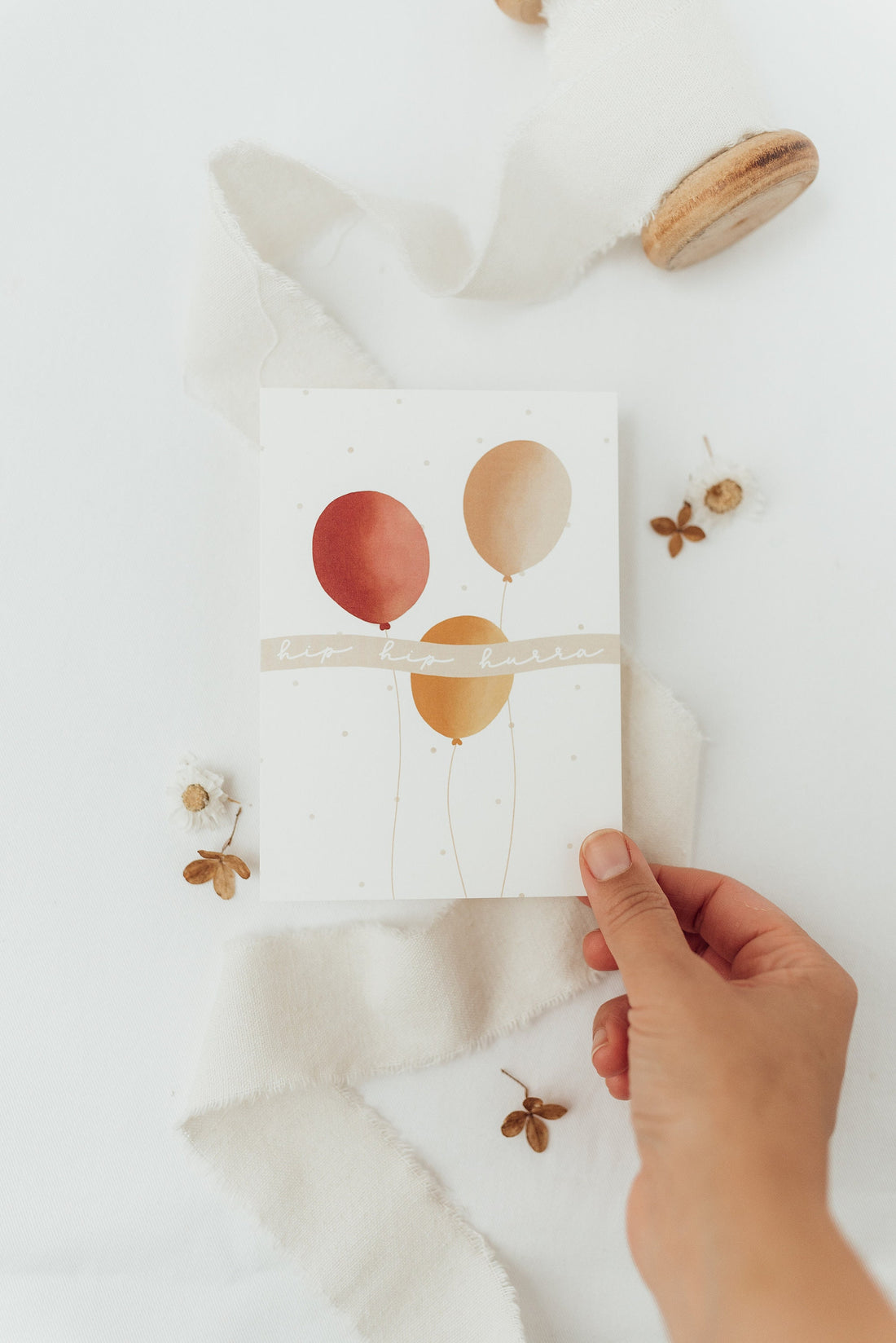 Postkarte zum Geburtstag - hip hip hurra -  A6