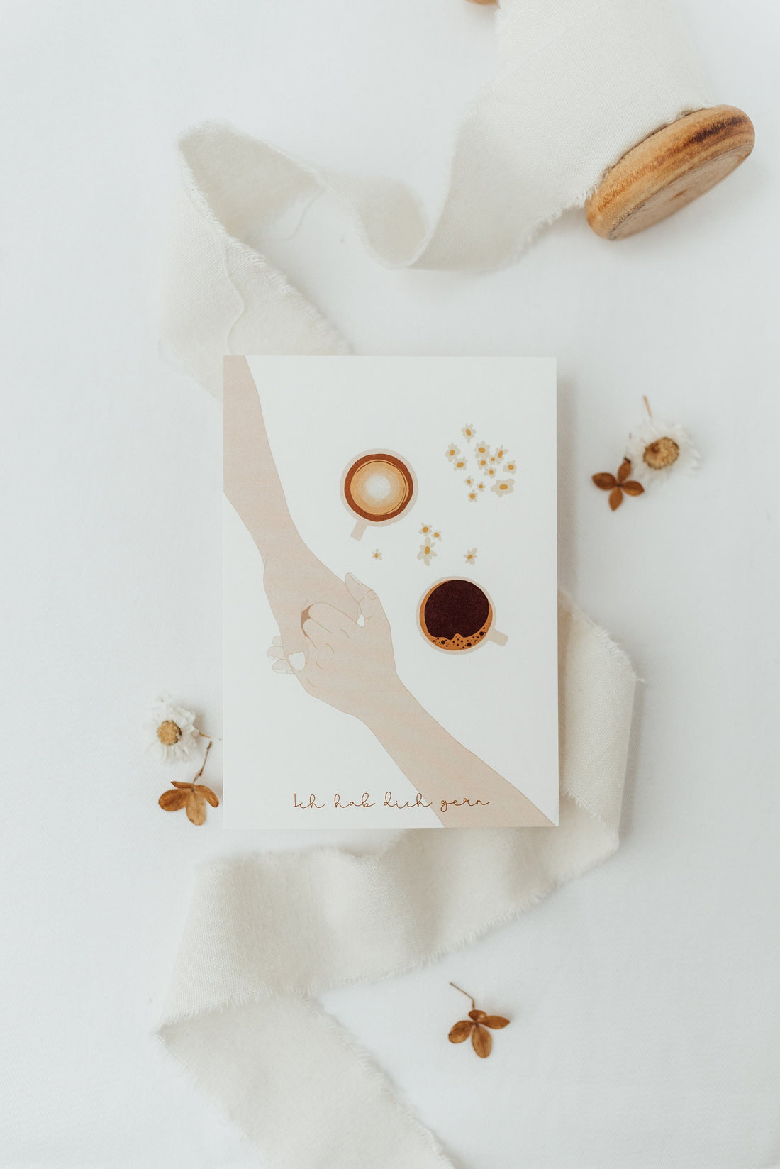 Postkarte Ich hab dich gern - Kaffee-date - A6