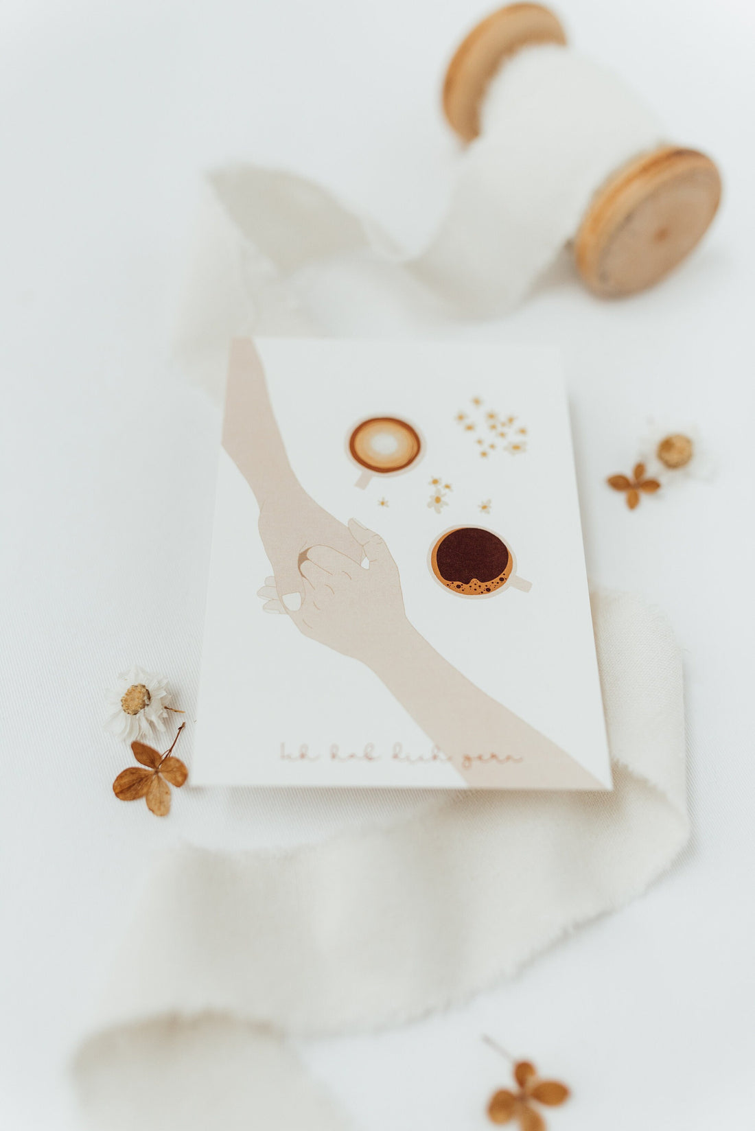 Postkarte Ich hab dich gern - Kaffee-date - A6