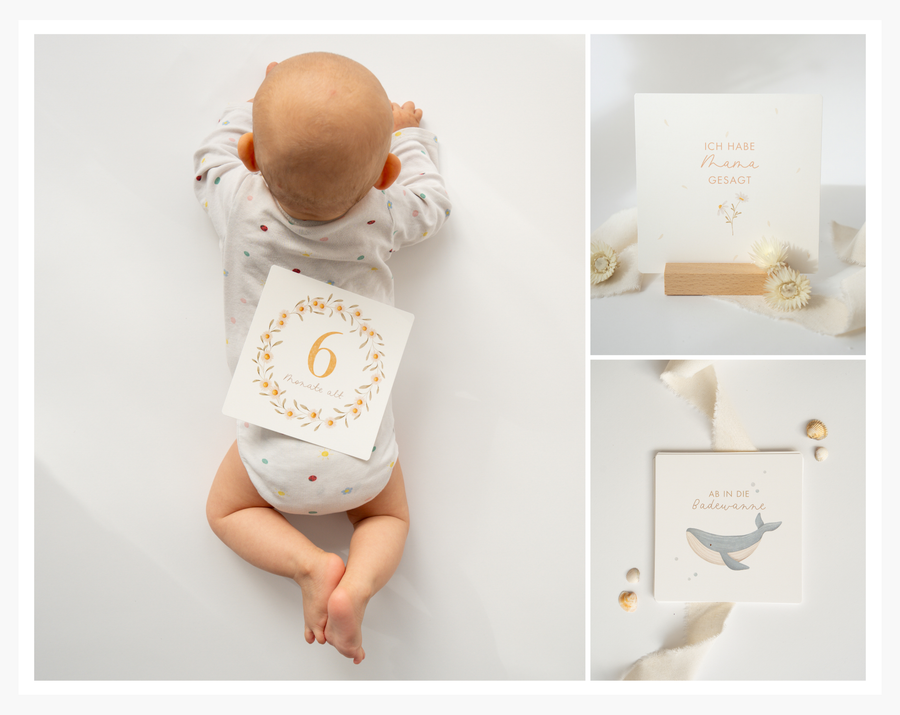 Meilensteinkarten für Babys erstes Jahr