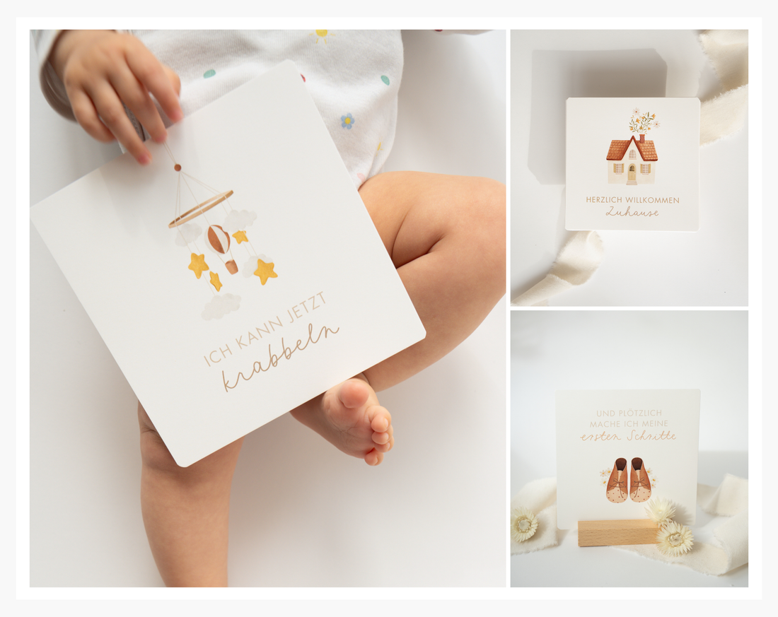 Meilensteinkarten für Babys erstes Jahr