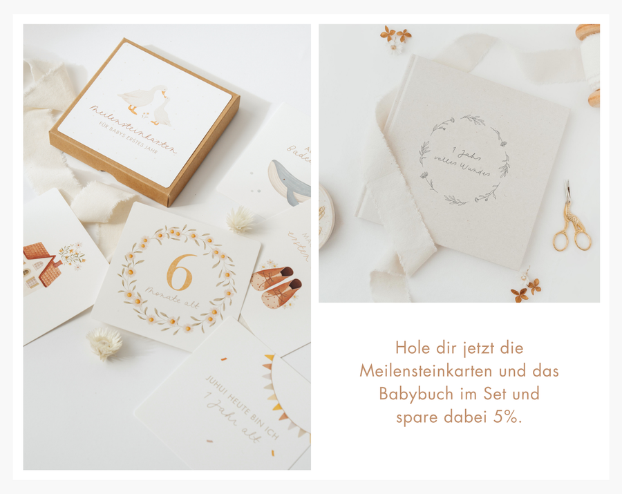 Meilensteinkarten für Babys erstes Jahr