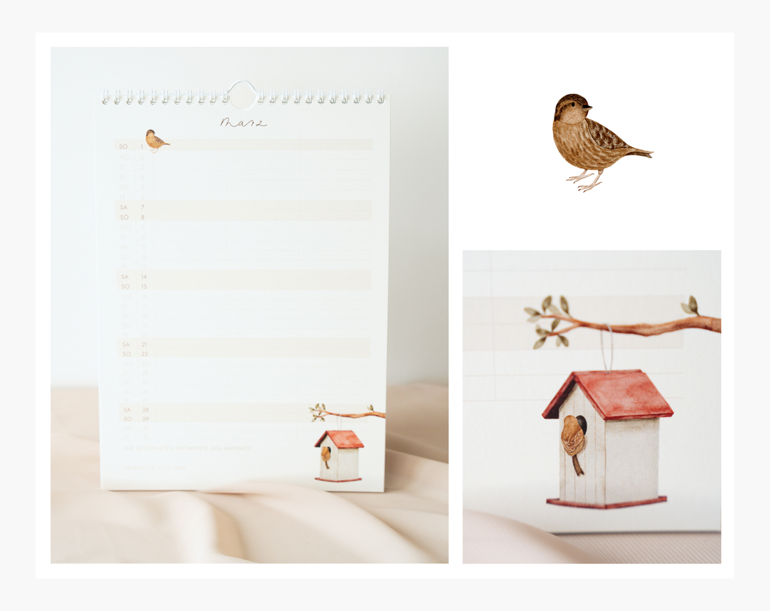 Wandkalender 2026 mit 3 Spalten in A4