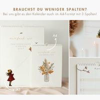 Familienkalender 2027 mit 4, 5 oder 6 Spalten in A3