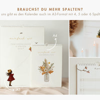 Wandkalender 2027 mit 3 Spalten in A4