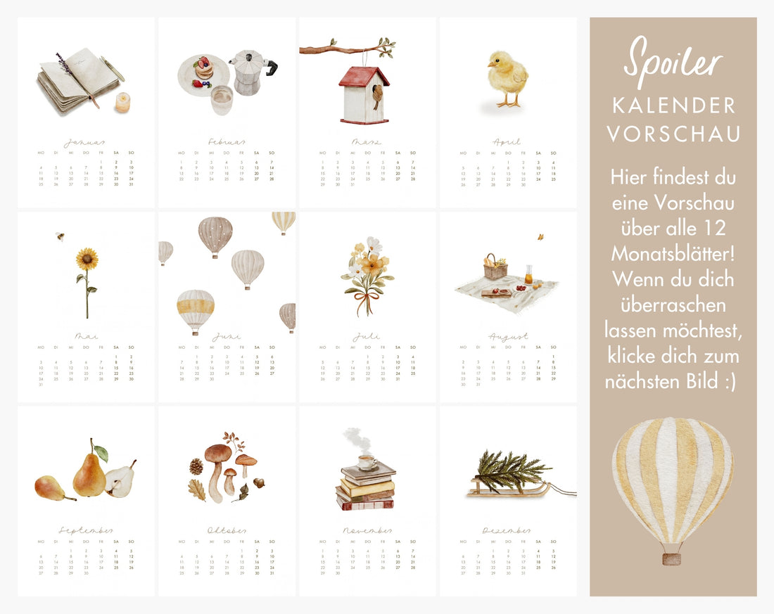 Postkartenkalender 2027 in A6 / Tischkalender 2027 / Kalender zum verschenken