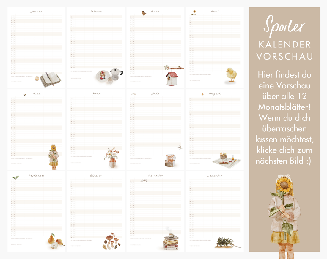 Familienkalender 2026 mit 5 Spalten in A3