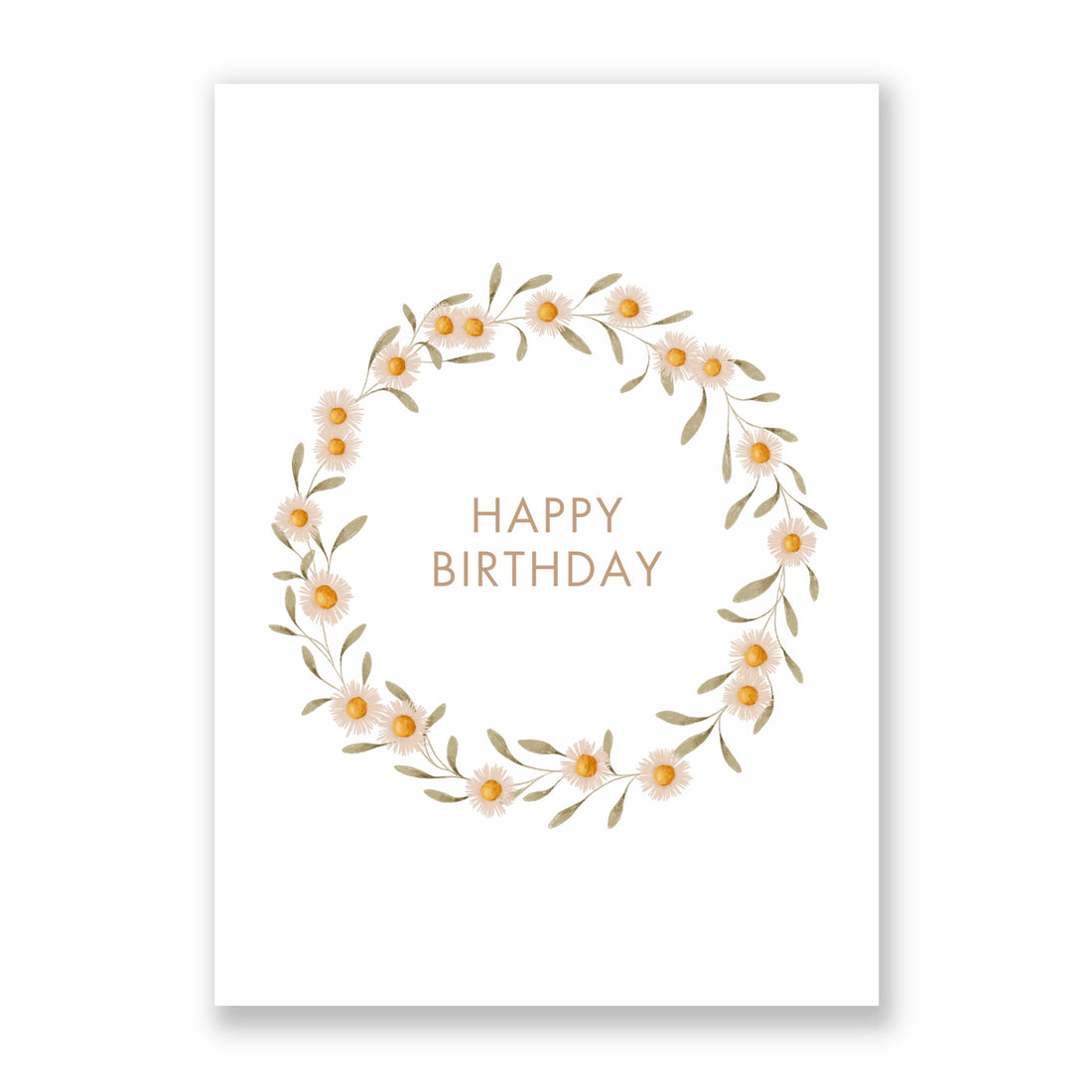 Postkarte happy birthday - Blumenkranz - A6