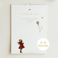Familienkalender 2027 mit 4, 5 oder 6 Spalten in A3