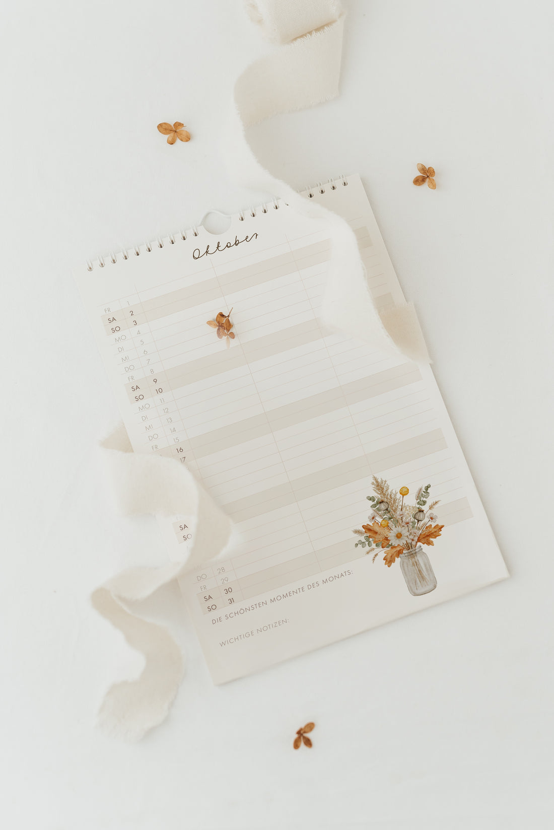Wandkalender 2027 mit 3 Spalten in A4