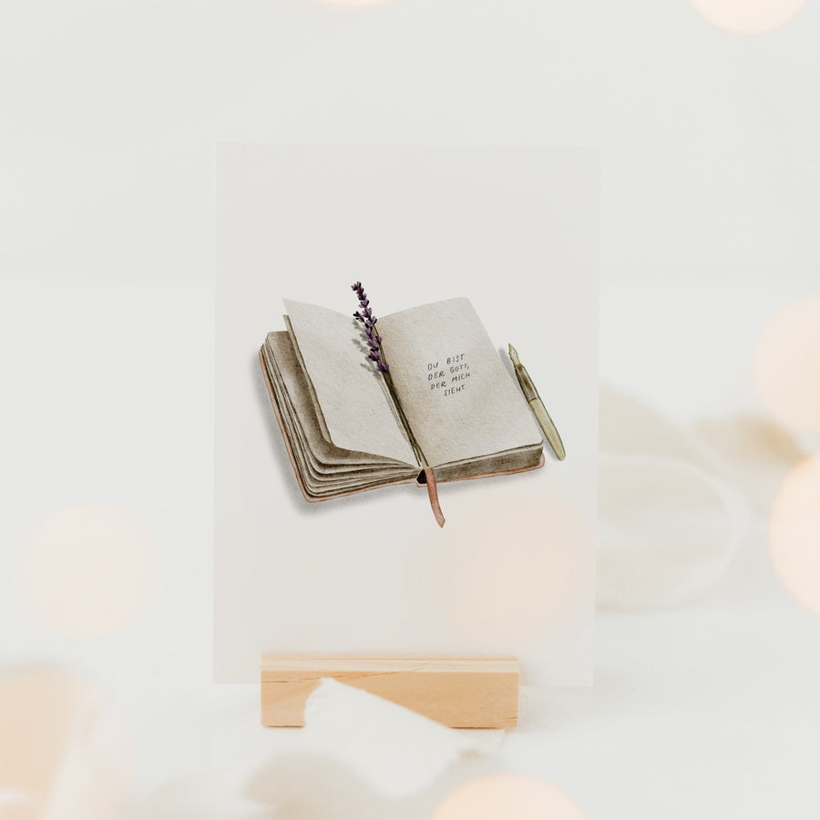 Postkarte du bist der Gott, der mich sieht - A6