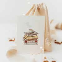 Postkarte Bücherstapel - A6