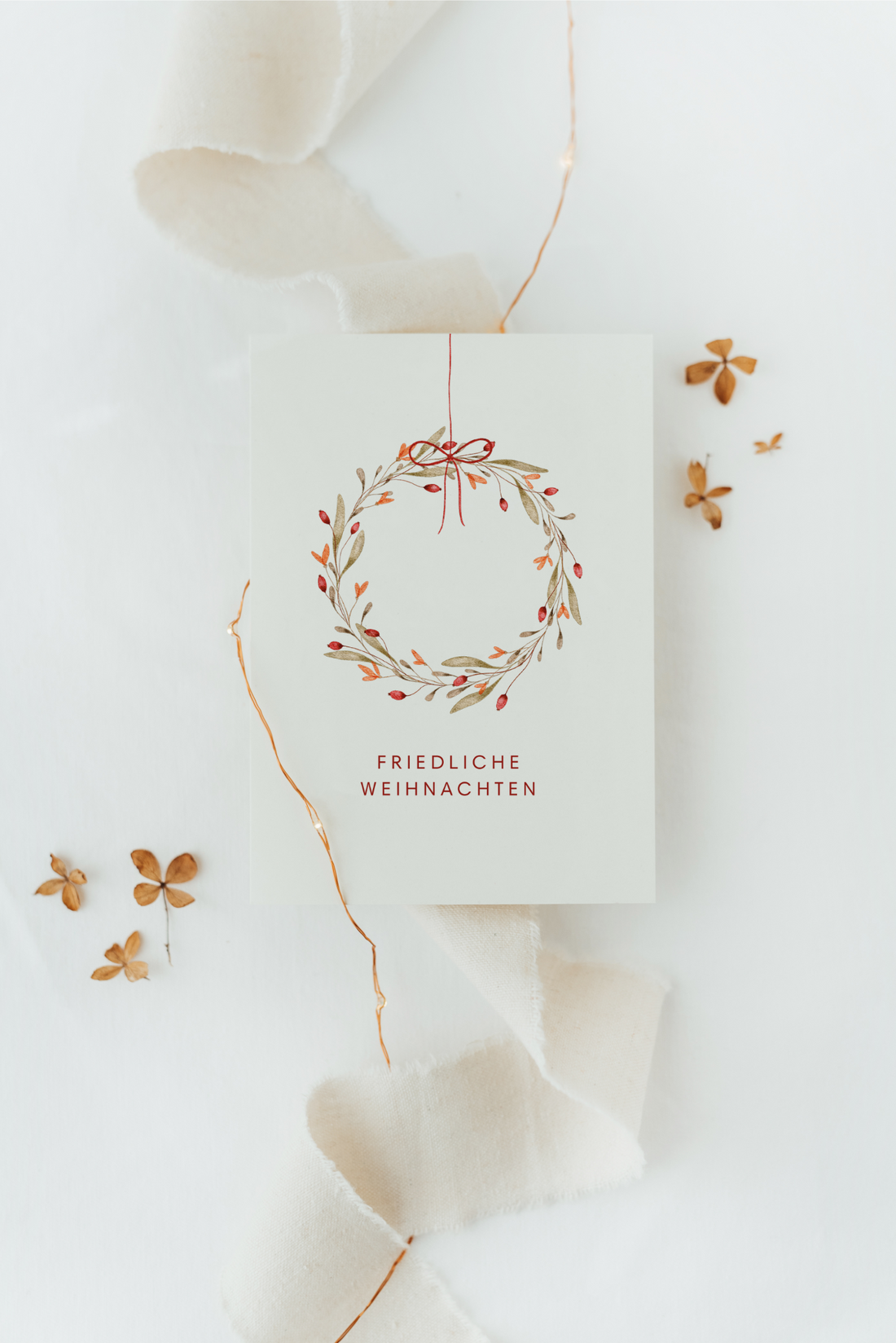 Weihnachtskarte Kranz - A6