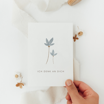 Postkarte Ich denk an dich - A6