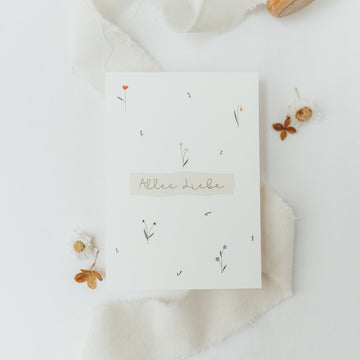 Postkarte Alles Liebe - geblümt - A6