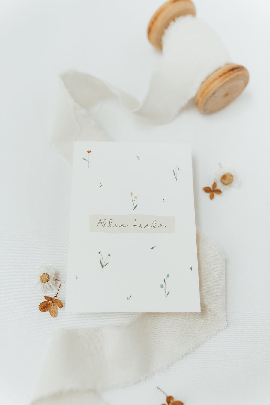 Postkarte Alles Liebe - geblümt - A6