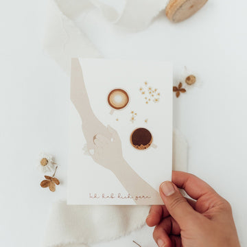 Postkarte Ich hab dich gern - Kaffee-date - A6